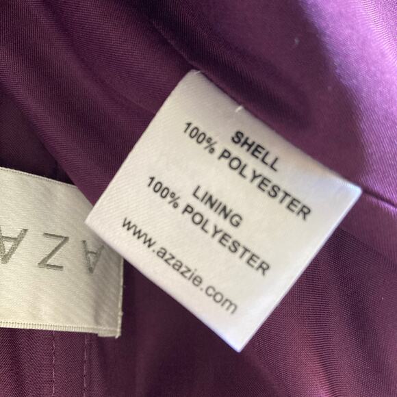 Azazie Halter Dress Womens 4 Purple Grape Long Gown Formal Floor Length - Picture 5 of 13